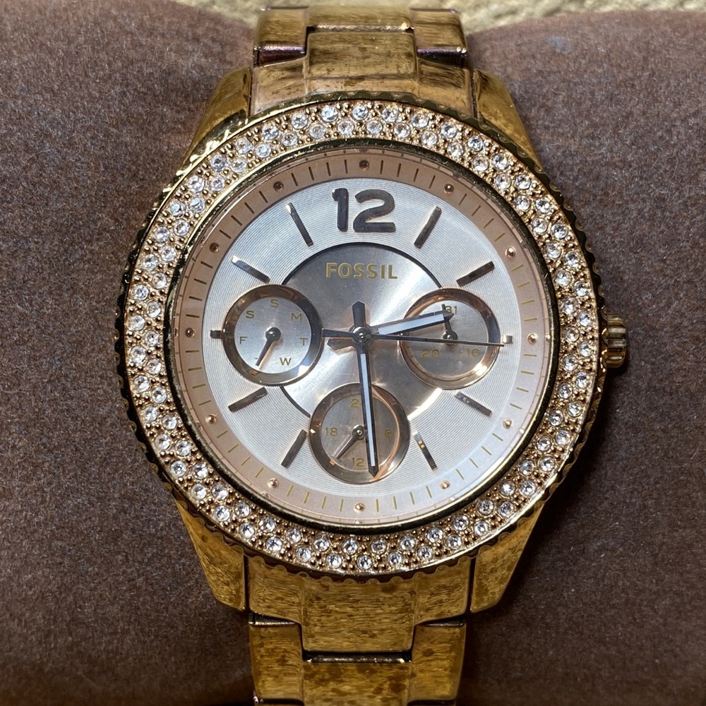 FOSSIL Stella Multifunction Rose-Tone Stainless Steel Watch